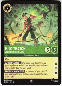Milo Thatch Getting His Hands Dirty 82/204 Wilds Unknown Disney Lorcana - Image 1