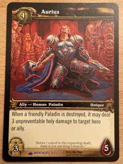 Aurius World Of Warcraft Wrathgate 167/220 WoW TCG NM - Image 1