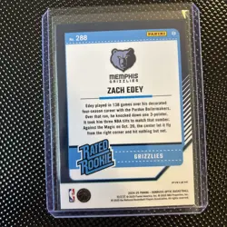 2024-25 Donruss Optic - Zach Edey #288 Rated Rookie - Silver Holo Prizm - Image 2