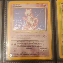 Pokemon TCG Base Set Mewtwo 10/102 Holo Rare Unlimited English 1999 60HP - Image 2