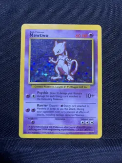 Pokemon Mewtwo TCG Base Set Holo Unlimited Rare Card 10/102 - Image 1