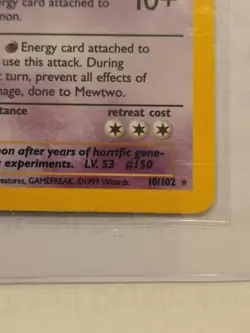 Pokemon TCG Mewtwo Base Set 10/102 Holo 1999-2000 Wizards Base Set Holo Rare - Image 2