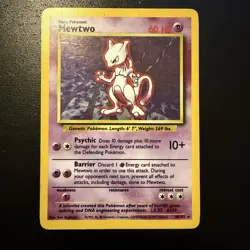 Pokemon TCG Mewtwo 10/102 Base Set Unlimited Holo Rare - Image 1