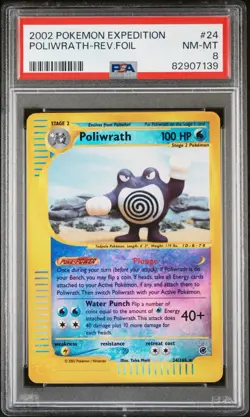 Pokemon TCG Poliwrath Expedition Base Set Reverse Holo Card 60/165 PSA 8 NM MT - Image 1
