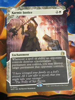 C5387 MAGIC MTG WILDS ELDRAINE ENCHANTING TALES KARMIC JUSTICE #0007 NM SHOWCASE - Image 1