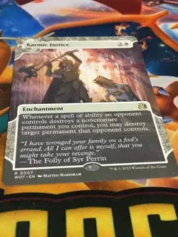 C5387 MAGIC MTG WILDS ELDRAINE ENCHANTING TALES KARMIC JUSTICE #0007 NM SHOWCASE - Image 2