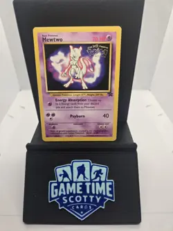 MewTwo Black Star Promo 3 WB Kids Presents Pokemon First Movie Vintage LP-MP - Image 1