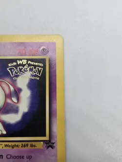 MewTwo Black Star Promo 3 WB Kids Presents Pokemon First Movie Vintage LP-MP - Image 3
