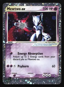 Pokemon Mewtwo ex 107/109 EX Ruby & Sapphire Ultra Rare Holo LP - Image 1