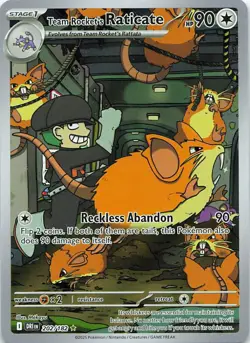 Team Rocket's Raticate 202/182 Illustration Rare Destined Rivals Pokemon Holo NM - Image 1