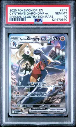 PSA 10 Cynthia's Garchomp EX SIR 232/182 Destined Rivals 2025 Pokemon English - Image 1