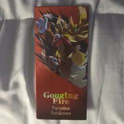 Pokemon Gouging Fire Paradox Foil Card EIF 4.0 Box Hit Holo Long Card - Image 1