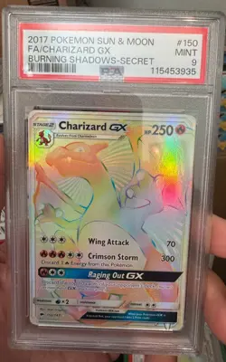 Pokemon TCG Charizard GX (Secret) 150/147 Sm-Burning Shadows Holo (11 CERT) - Image 1