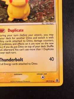 2005 Pokemon Ditto (Pikachu) 39/113 Delta Species Non-Holo Regular - Image 5
