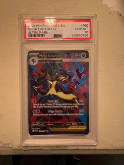 Pokemon Mega Lucario ex 160/132 Me01: Mega Evolution Holo PSA 10 - Image 1
