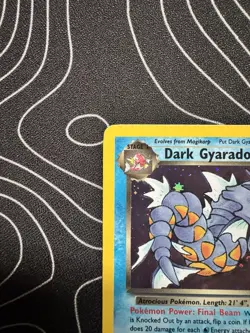 MINTY NM Dark Gyarados w/ WHISKER 🍥SWIRL 🍥 8/82 Team Rocket Holo Unlimited - Image 2