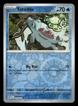 Totodile 039/162 Common Temporal Forces Pokemon Reverse Holo Near Mint - Image 1