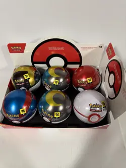 Sealed Pokemon TCG Poke Ball Tin Set Of 6 - 5 D25 1 C25 - Image 1