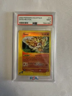 2003 Pokemon - Entei Reverse Holo Rare E Reader Aquapolis 10/147 PSA 9 Mint WOTC - Image 2