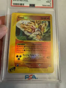 2003 Pokemon - Entei Reverse Holo Rare E Reader Aquapolis 10/147 PSA 9 Mint WOTC - Image 3