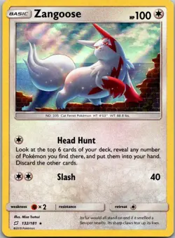 Zangoose 132/181 Holo Rare Team Up Pokemon Near Mint - Image 1