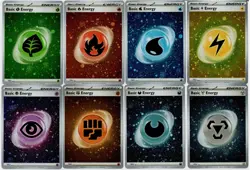 Complete Pokemon 151 Cosmos Holo Energy Set SVE 001-008 - Image 1