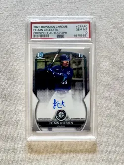 2023 Bowman Chrome Felnin Celesten 1st Auto PSA 10 CPA-FC Mariners - Image 1