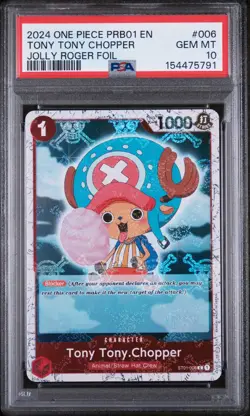 Tony Tony Chopper #006 One Piece PRB01 Jolly Roger Foil PSA 10 250001 - Image 1