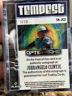 2025 Leaf Optichrome Jurrangelo Cijntje Tempest Auto Silver 1/10 1/1 Cardinals - Image 2
