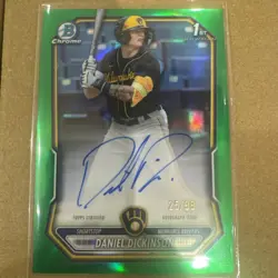 2026 Bowman Chrome DANIEL DICKINSON 1st Bowman On-Card Auto Autograph Green /99 - Image 1