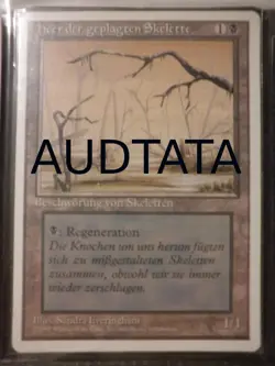 mtg magic MISPRINT swamp drudge skeleton GERMAN sumpf heer der geplagten 1995 - Image 1