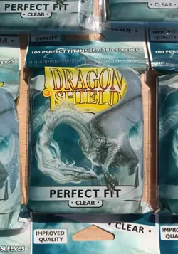 Dragon Shield Lotto 10x100 Sleeves Perfect Fit Clear Standard Size Mtg Pokemon - Image 2