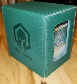 MTG Commander Deck Card Box/Display Window/Dice Drawer/160+ Double Sleeved/Green - Image 3
