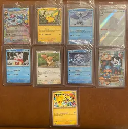 2025 Pokemon TCG Holiday Calendar Promos (8) + 2025 World Championship Pikachu - Image 1
