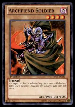 Yu Gi Oh! Archfiend Soldier BP01 EN112 1st Edition Starfoil - Image 1