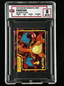 2023 Pokemon BGS PSA CGC Crealeser CG 8 Charizard Red Cracked Ice Prism EM10 Tag - Image 1