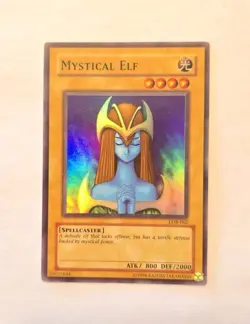 Yugioh Mystical Elf LOB-062 Super Rare VLP - Image 1