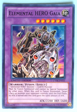 YUGIOH ELEMENTAL HERO GAIA CT08-EN011 LIMITED ED SUPER RARE VERY LIGHT PLAY - Image 1