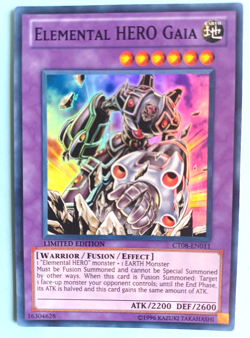 YUGIOH ELEMENTAL HERO GAIA CT08-EN011 LIMITED ED SUPER RARE VERY LIGHT PLAY - Image 2