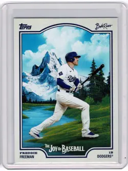 2025 Topps x Bob Ross The Joy Of Baseball FREDDIE FREEMAN #17 Base - Image 1