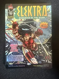 MTG, Elektra, Daughter of the Hand FOIL Borderless 395 Comic Marvel Super Heroes - Image 1