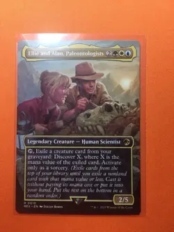 MTG Magic The Gathering Ellie And Grant LP REX Rare Borderless Jurassic Park - Image 1