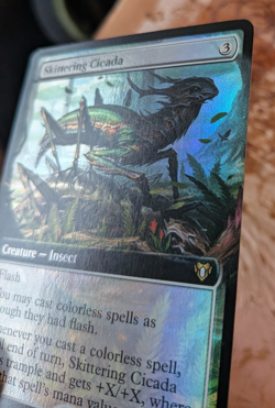 MTG Skittering Cicada (Extended Art) - Commander Masters NM FOIL - Image 2