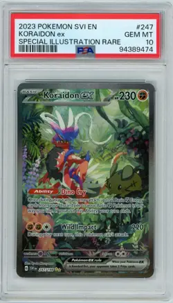 Pokemon TCG Koraidon EX 247/198 Sir Full Art Scarlet & Violet PSA 10 - Image 1