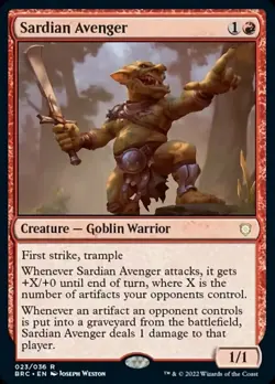 1x Sardian Avenger MTG - Commander: The Brothers' War - Moderate Play - Image 1