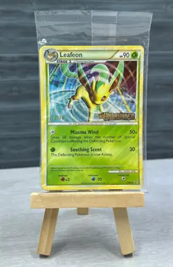 Pokemon SEALED STAFF Leafeon Holo Prerelease Promo Pack of 5 HS Undaunted 17/90 - Image 1
