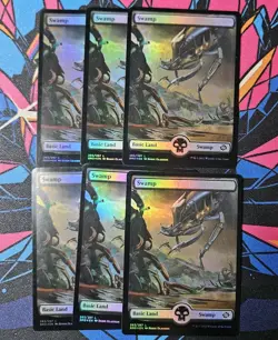 6x Swamp (283) x6 NM Foil Borderless MTG The Brothers War BRO Unplayed Magic - Image 1