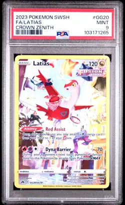 Latias GG20/GG70 - PSA 9 - MINT - Crown Zenith Full Art Galarian Gallery Pokemon - Image 1