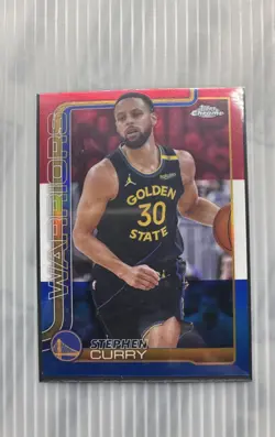 2025-26 Topps Chrome - Stephen Curry #201 Red White & Blue Refractor - Image 1