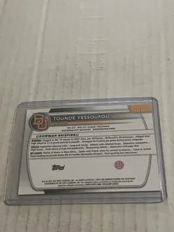 2025-26 Bowman Chrome University 1st Bowman Tounde Yessoufou Gold Mojo /50 - Image 2